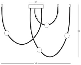 Lustră LED pe cablu dimabilă LED/42W/230V negru Zambelis 22248