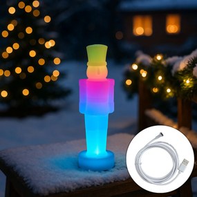 Lampă de masă de Crăciun albă, cu LED, cu dimmer și reîncărcabilă RGBW-IC - Nutcracker