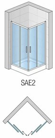 Cabina de dus patrata cu usi glisante SanSwiss Salia SAE2 90x90 sticla securizata 6mm