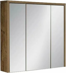 Dulap cu oglinda 80 cm cu 3 usi Comad Hampton stejar Huton