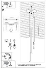 Lustră Nice Lamps Fideus, negru