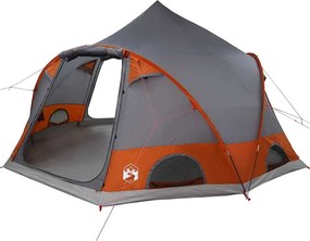 vidaXL Cort cu dome pentru 4 persoane cu acoperiș Gri și Portocalie