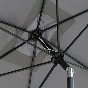 Umbrela de Gradina Dreptunghiulara Outsunny UV 50+, 200x300cm, Gri Inchis | Aosom RO