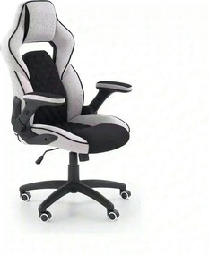 Scaun gaming SONIC, negru/gri, stofa, 69x70x115/124 cm
