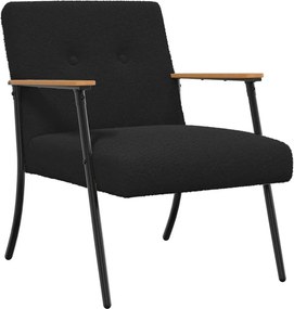 vidaXL fotoliu Negru 59 x 75 x 78 cm Țesătură moale asemănătoare lânii