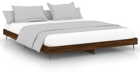 832252 vidaXL Cadru de pat, stejar maro, 140x200 cm, lemn prelucrat