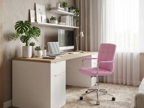 Scaun de birou Q-022 din piele ecologica, roz