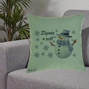 Perna Decorativa Zapada a Sosit Om de Zapada, 40x40 cm, Verde, Husa Detasabila, Perna Inclusa, BEKZ®