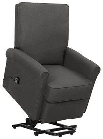 329720 vidaXL Fotoliu cu ridicare, gri închis, textil