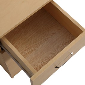 Homcom Birou modern cu 3 Sertare si Rafturi in Lemn Natural 120x49x72cm