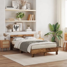vidaXL Cadru de Pat din Lemn Prelucrat Lemn Vechi 120 x 190 cm Durabil