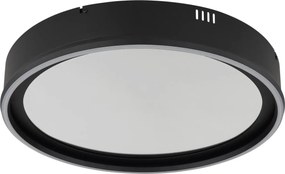Globo 68288D - Plafonieră LED reglabilă MIRRORA 40W/230V Ø 51,5 cm neagră + telecomandă