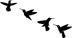 Decoratiune perete BIRDS - 292, negru, metal