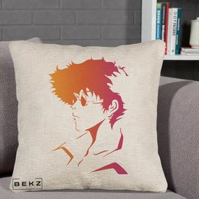 Perna Decorativa Cowboy Bebop Spike Silueta Gradient, 40x40 cm, Bej Canapea, Husa Detasabila, Perna Inclusa, BEKZ®