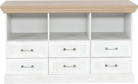 Comoda ROYAL RS, PAL, pin nordic/stejar salbatic, 127x46x75 cm