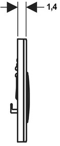Clapeta cu actionare dubla Geberit, Sigma21, negru si crom