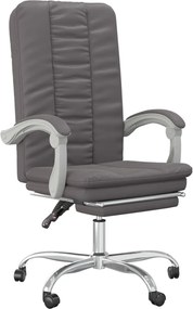 vidaXL Fotoliu de birou rabatabil, gri, piele ecologică