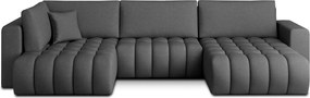 Colțar lemn masiv Formă U Extensibil Bonnie 350x170cm Personalizabil - Flores 05, Dreapta