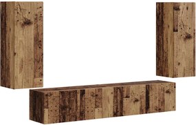 vidaXL Set Dulap pentru Televizor Montat pe Perete 4 pcs Lemn vechi