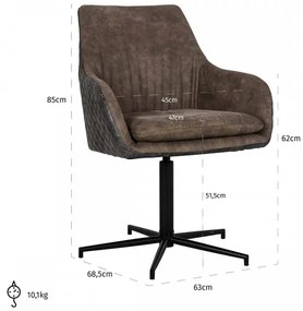 Scaun piele artificiala Lucy negru/maro
