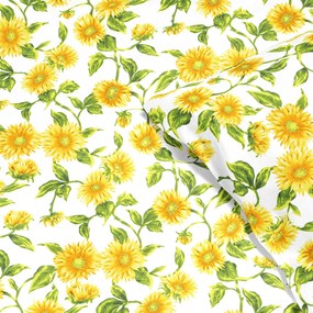 Goldea lenjerie de pat 100% bumbac - floarea-soarelui 140 x 200 și 50 x 70 cm