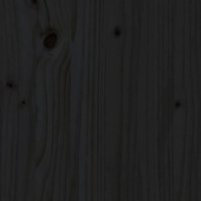 Pat de zi extensibil, negru, 2x(90x190) cm, lemn masiv de pin