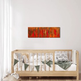 Tablou cu abstracție pictată (cu ceas) (90x30 cm)