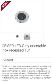 Spot LED orientabil / incastrabil de exterior pentru pavaj 18cm GEISER 15W