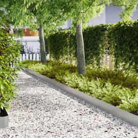 vidaXL Margine pentru gazon 50 pcs Argintiu 100 x 0.05 x 20 cm