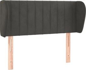 vidaXL Tăblie de pat cu aripioare gri închis 103x23x78/88 cm catifea