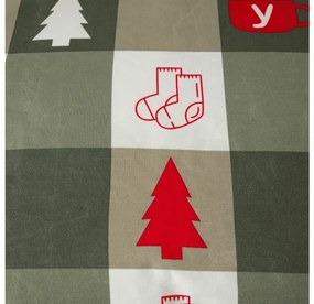 Lenjerie de pat din microfibra de flanel CHRISTMAS SOCKS verde Dimensiune lenjerie de pat: 70 x 90 cm | 140 x 220 cm