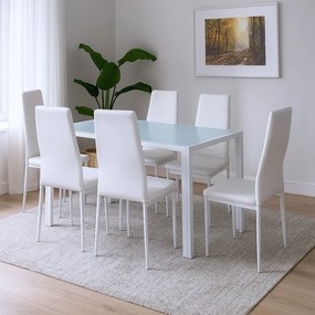 Liana 6+1 set de sufragerie alb