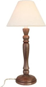 Lampă de masă din lemn de mango maro, picior sculptat, cablu textil natur cu întrerupător, finisaj natural, 37 x 12,5 cm, „Vilgot”