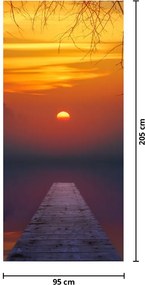 Fototapet pentru usă - Pod la apus de soare (95x205cm)