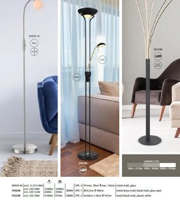 Lampadar LED design modern Bizzy negru, alb