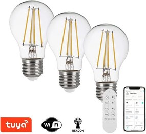 Immax NEO 07806CDO - Set de 3 becuri LED CCT reglabile E27/7,3W/230V Wi-Fi+telecomandă