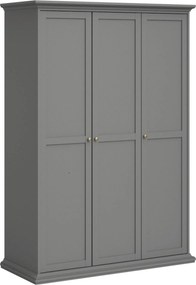 Dulap PARIS, gri, PAL laminat, cu 3 usi, 139x61x201 cm