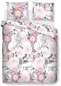Lenjerie de pat dubla King Size, Bouqate, Bedora, 4 piese, 240x240 cm, 100% bumbac, multicolor