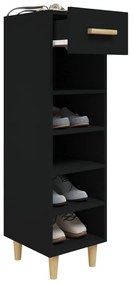 Pantofar, negru, 30x35x105 cm, lemn compozit 1, Negru