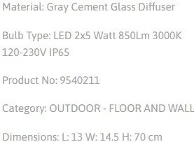 Stalp LED mediu pentru exterior design modern IP65 Aran H-70cm