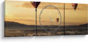 Tablou cu baloane zburând (cu ceas) (90x30 cm)