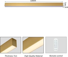 Brilagi - Lampă de tavan LED dimabilă SLEEKLINE LED/40W/230V Wi-Fi Tuya aurie + telecomandă
