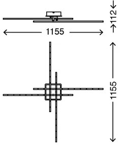 Briloner 3254-042 - LED Plafonieră dimmabilă TEMPALTE 4xLED/11W/230V