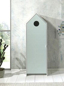 Dulap pentru copii Casami tip căsuță de plajă cu ușă verde mentă – Vipack