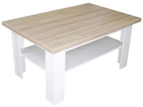Masuta cafea Lisolo Sonoma cu Alb, 100 x 65 x 50 cm