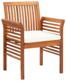 vidaXL Scaun de grădină cu pernă, lemn masiv acacia