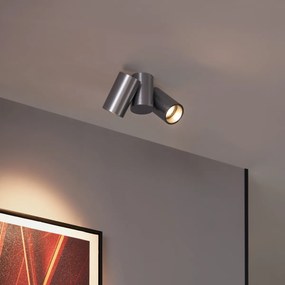 Spot de design integrat, metal gri-tun, GU10, 50 mm, 2 lumini, inclinabil - Michael