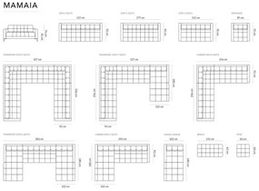 Coltar dreapta 5 locuri, Mamaia, Micadoni Home, GL, 293x185x75 cm, catifea, bej