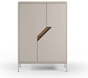 Comodă crem/în culoare naturală cu aspect de lemn de stejar 85x120x40 cm Lilou – Marckeric