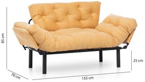 Canapea extensibila cu 2 Locuri Mocca, 155 x 85 x 73 cm
